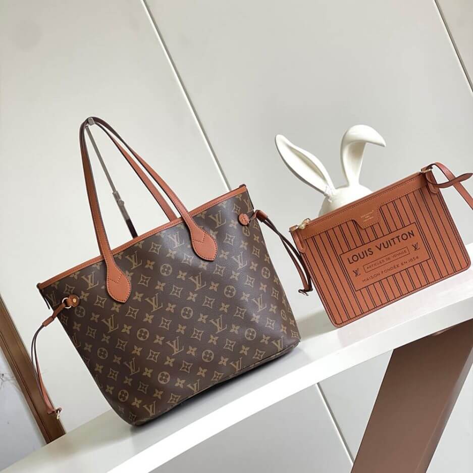 Tan LV Neverfull Inside Out MM - Image 6