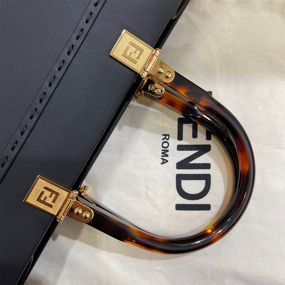 Black FENDI SUNSHINE Medium Tote Bag - Image 6