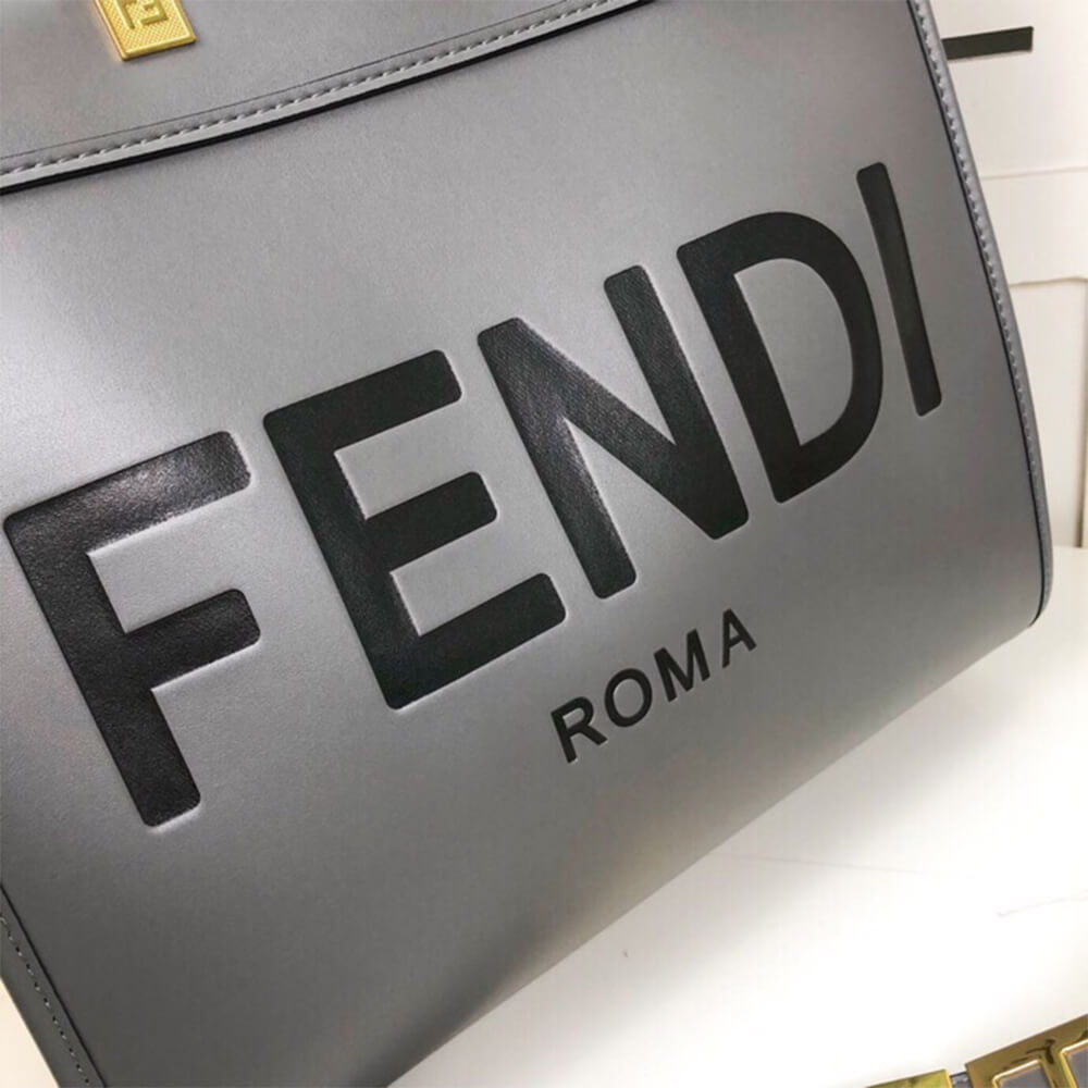 Grey FENDI SUNSHINE Medium Tote Bag - Image 6