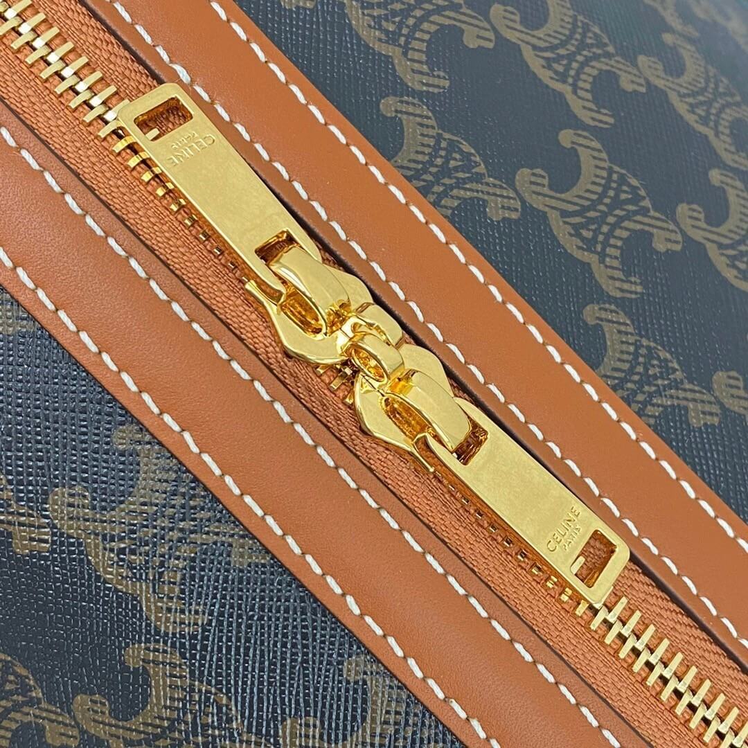 CELINE Large Travel Bag in Logo Print and Calfskin - Image 6