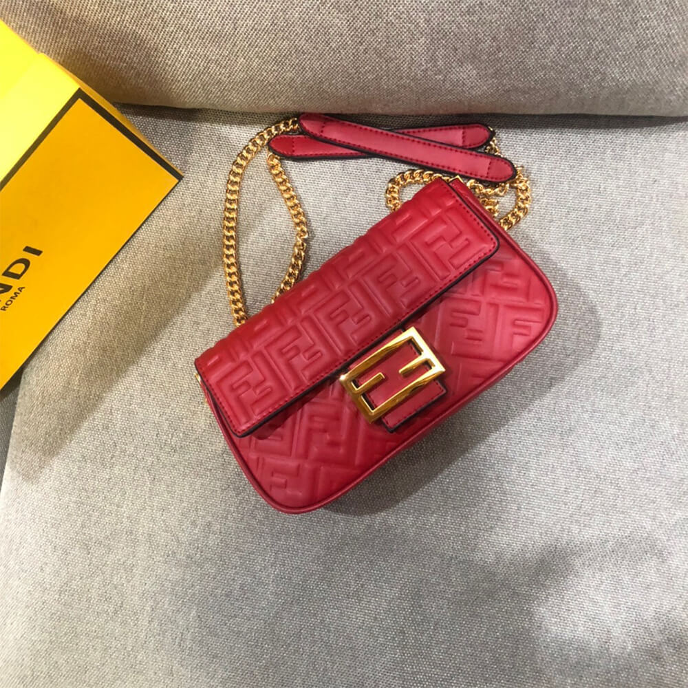 Red Fendi Baguette Chain Midi - Image 6