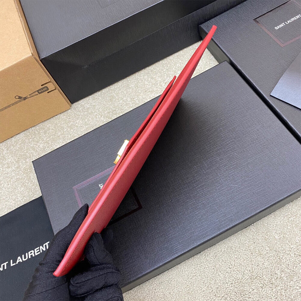 Gold YSL UPTOWN POUCH IN GRAIN DE POUDRE EMBOSSED LEATHER - Image 6