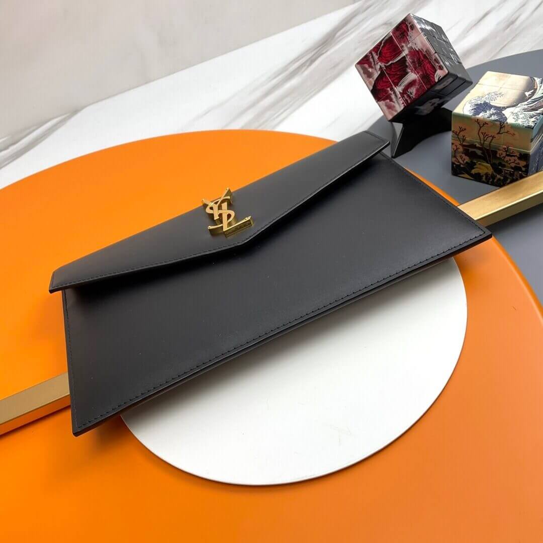 Black YSL UPTOWN POUCH IN GRAIN DE POUDRE EMBOSSED LEATHER - Image 6