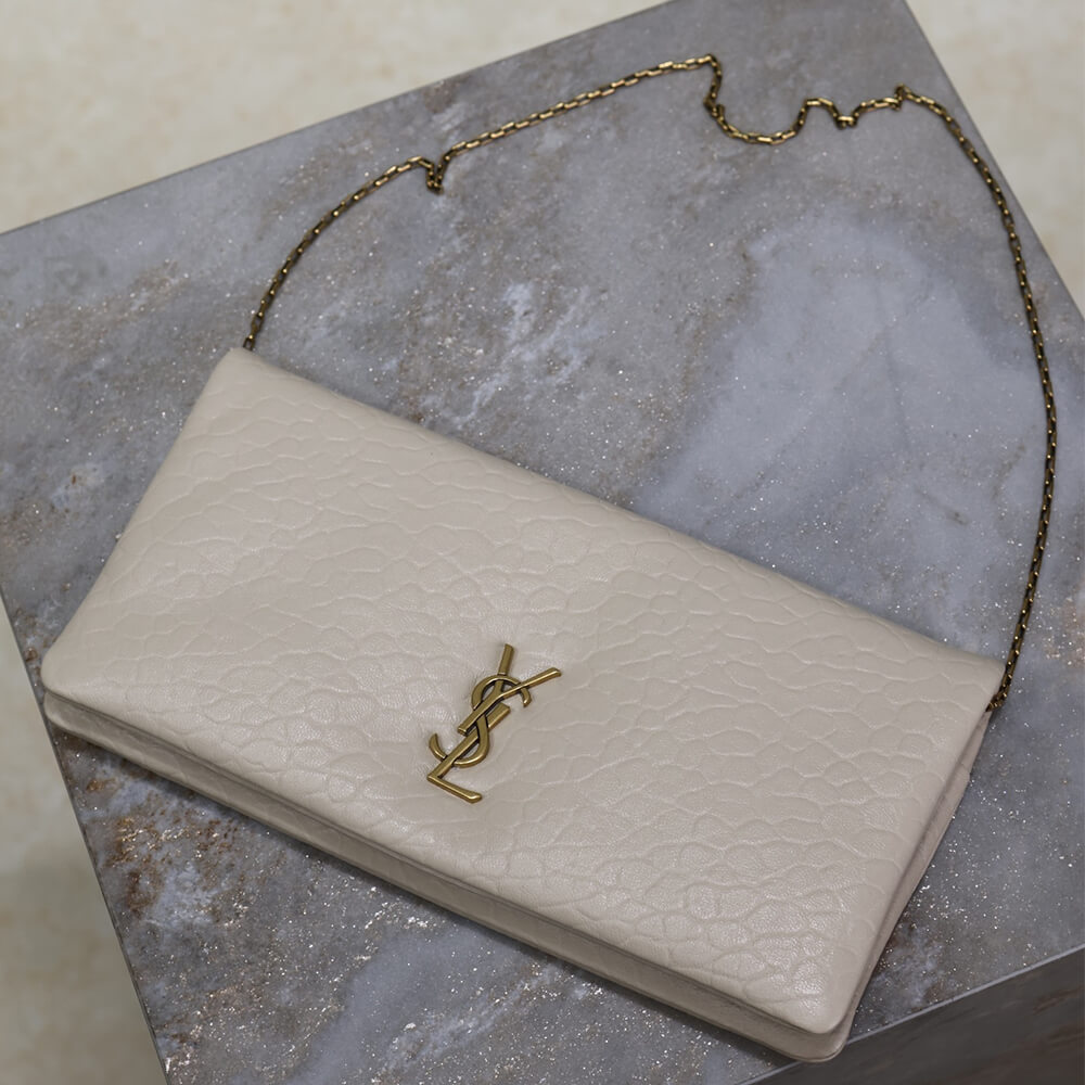 Retro White YSL CALYPSO GRAINED LAMBSKIN MINI BAG - Image 6