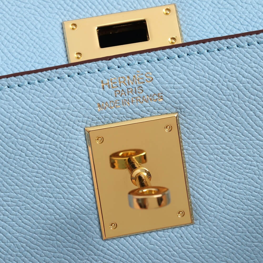 linen blue Hermes Kelly 25 - Image 6