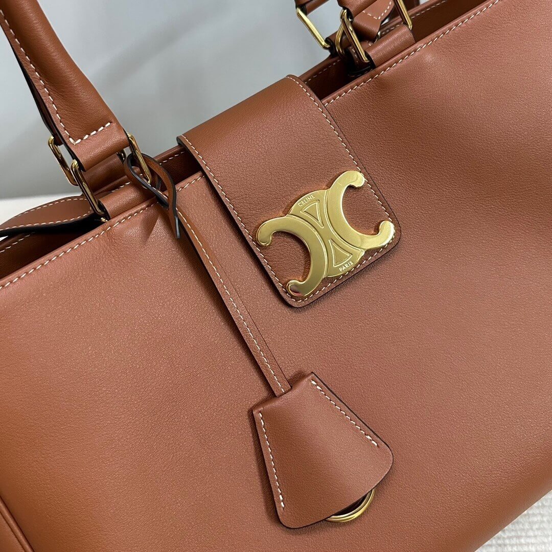 Brown CELINE MEDIUM APPOLINE BAG IN SUPPLE CALFSKIN - Image 6