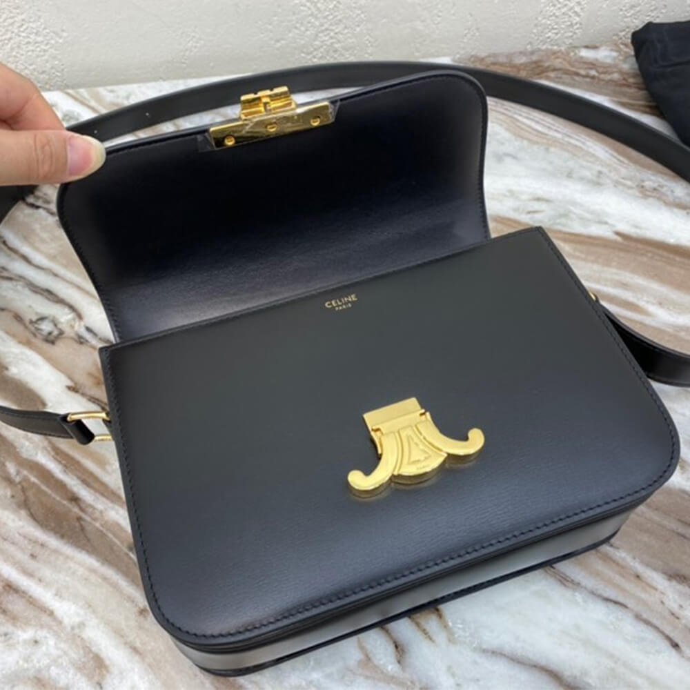 Black CELINE CLASSIQUE TRIOMPHE BAG IN CALFSKIN - Image 6