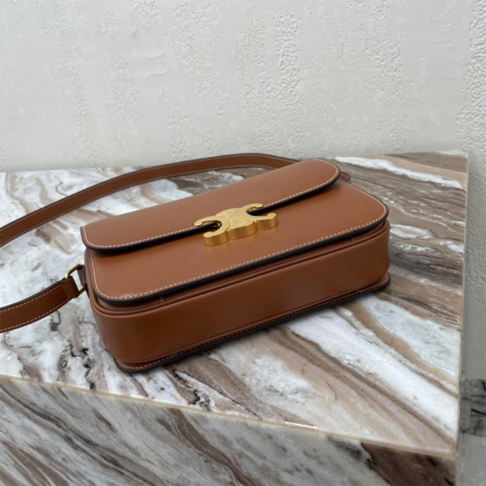 Brown CELINE CLASSIQUE TRIOMPHE BAG IN CALFSKIN - Image 6
