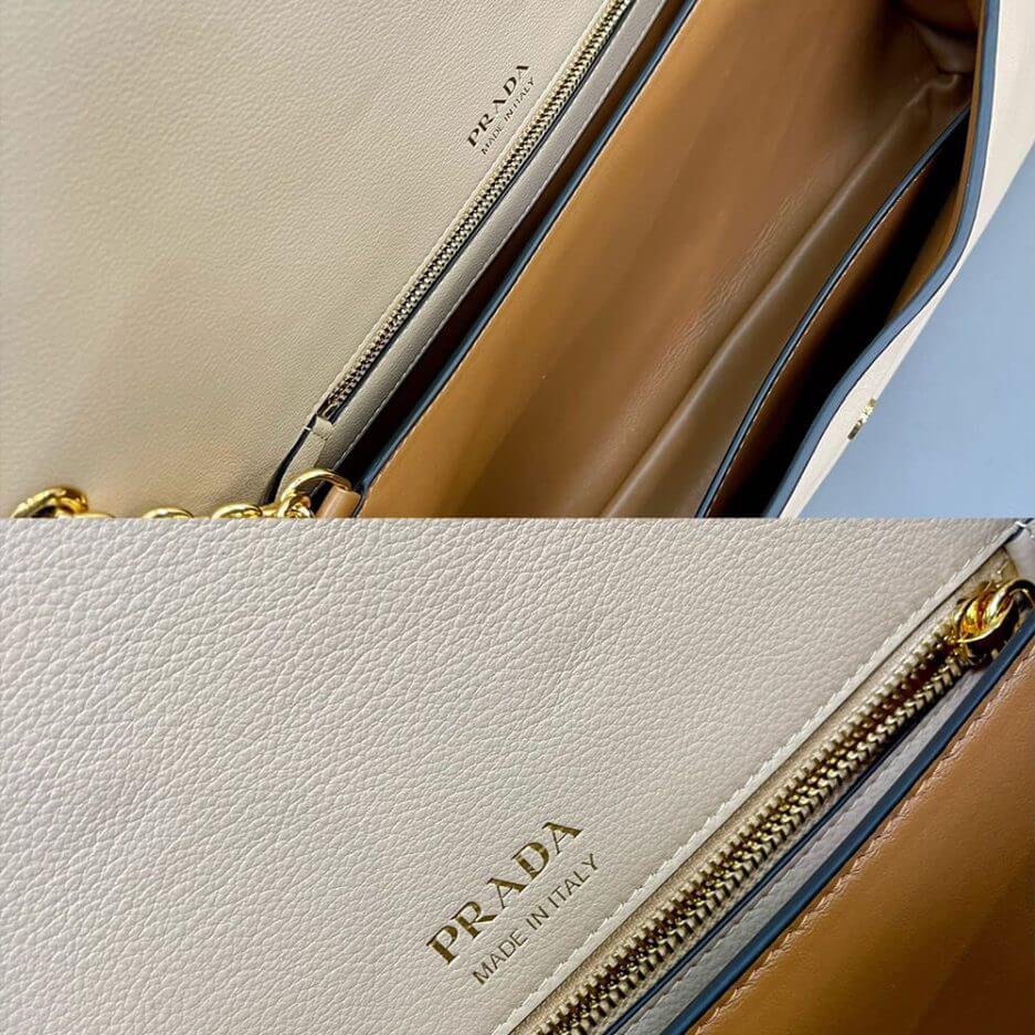 Travertine Prada Medium leather shoulder bag (Best
 Grade) - Image 7