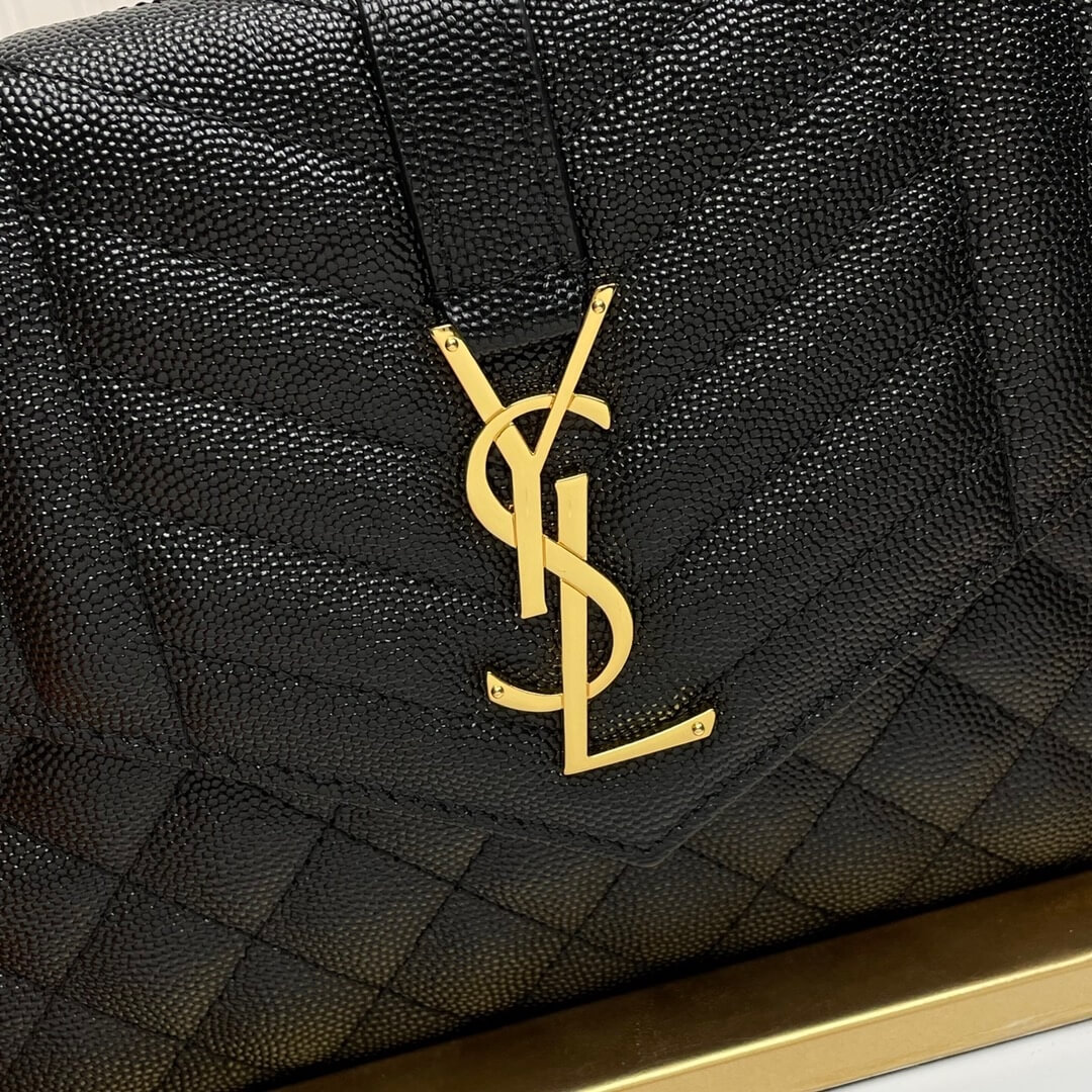 black YSL CASSANDRE matelasse leather flap clutch - Image 7