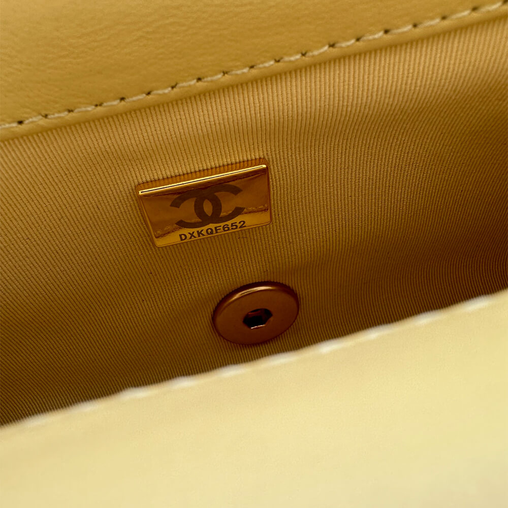 Yellow Chanel MINI FLAP BAG - Image 7
