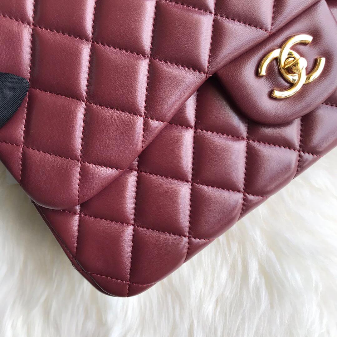 Claret CHANEL LARGE CLASSIC HANDBAG (Best
 grade) - Image 7