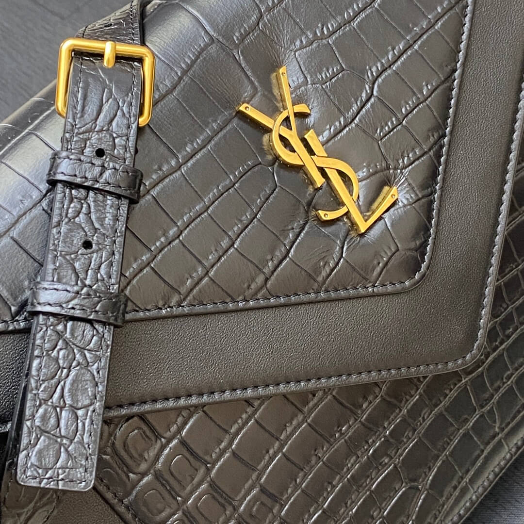 YSL Crocodile Embossed Gaby Satchel - Image 7