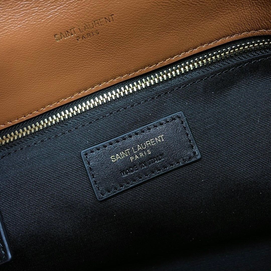 Caramel YSL PUFFER SMALL in Nappa leather - Image 7