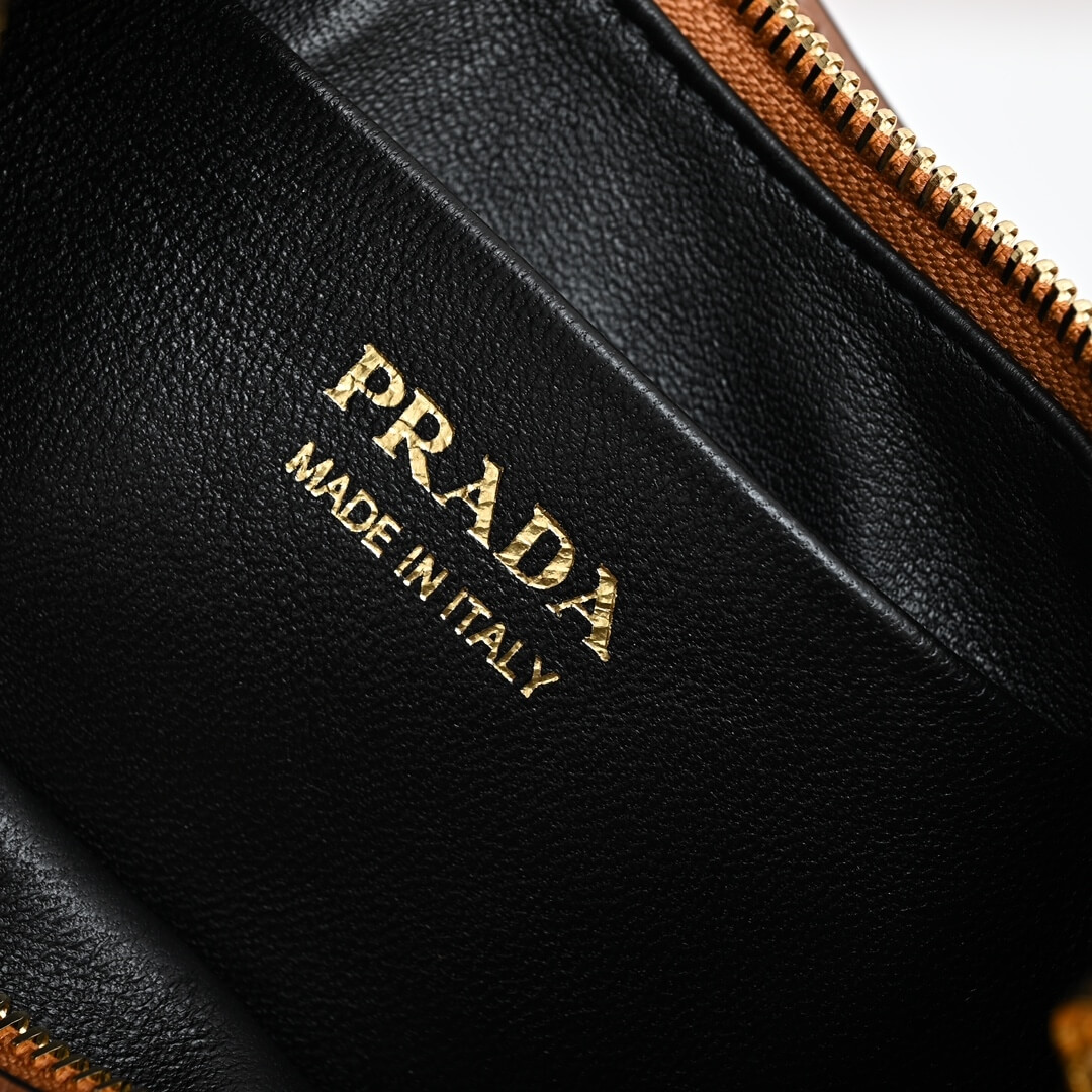 Cognac Prada Arque small leather shoulder bag - Image 7