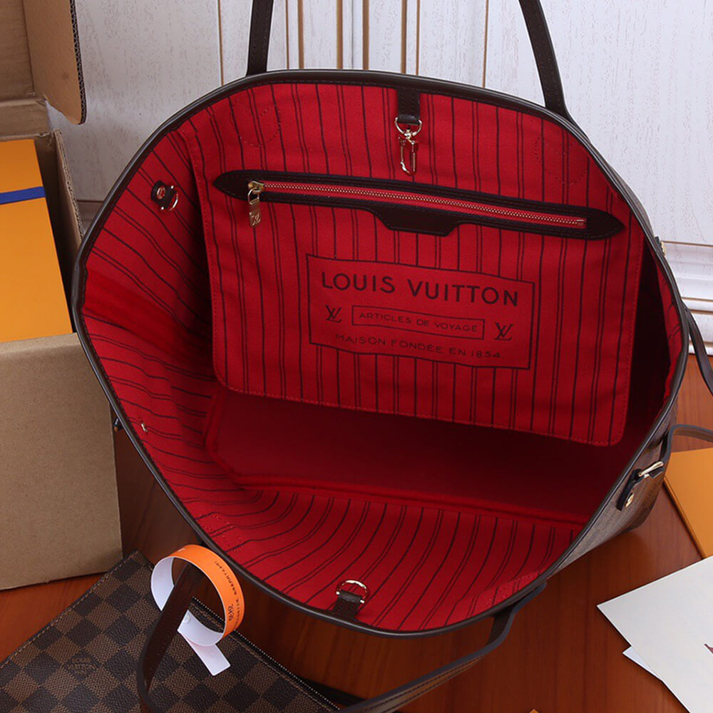 Cerise Red LV Neverfull MM Tote - Image 7