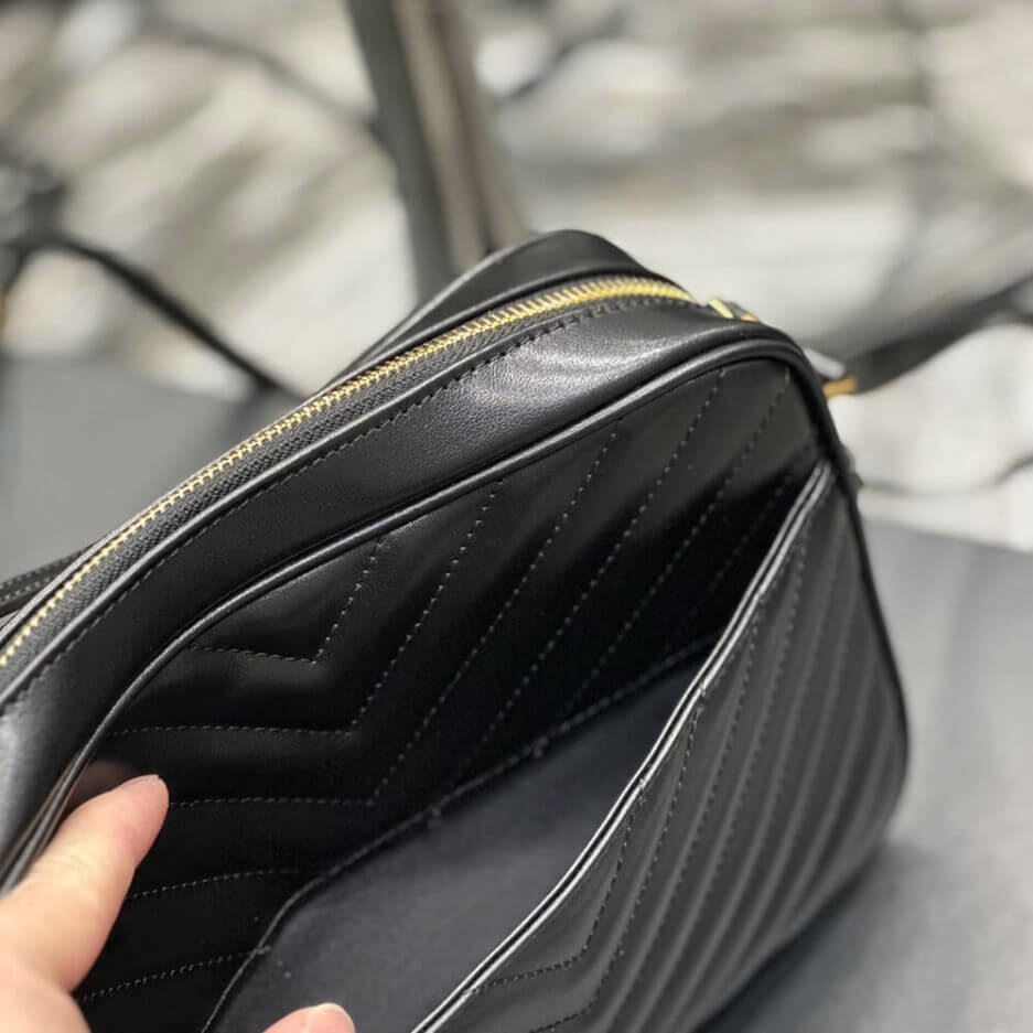 BLACK YSL LOU CAMERA BAG IN QUILTED LEATHER - Image 7