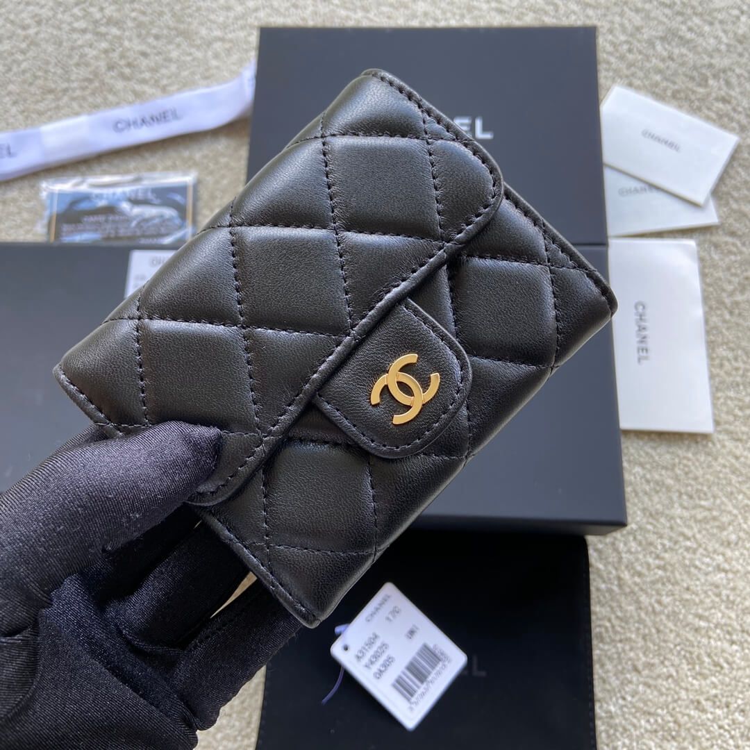 Black CHANEL Classic Small Flap Wallet - Image 7
