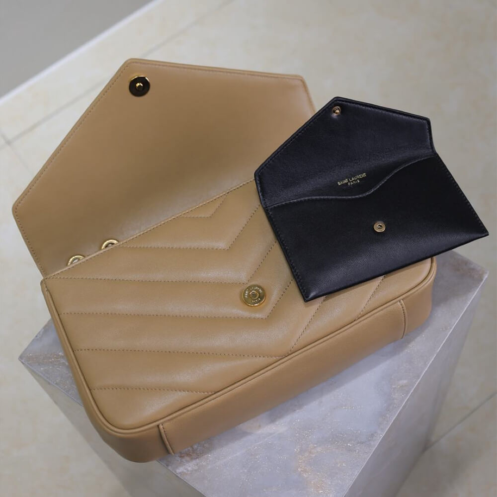 Beige YSL LOULOU medium in MATELASSE lambskin - Image 7