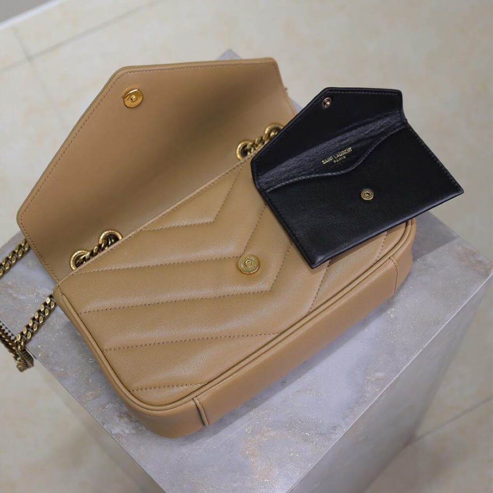 Beige YSL LOULOU small in MATELASSE lambskin - Image 7