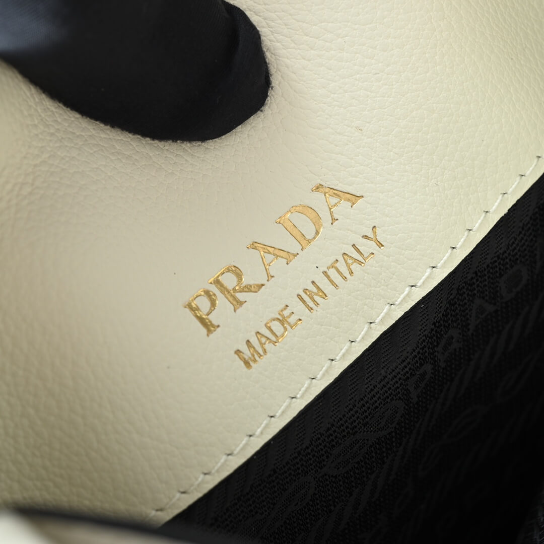 White Prada Leather mini tote bag - Image 7