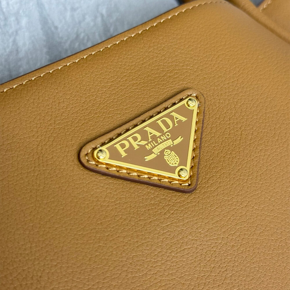 Caramel Prada Leather mini tote Bag - Image 7