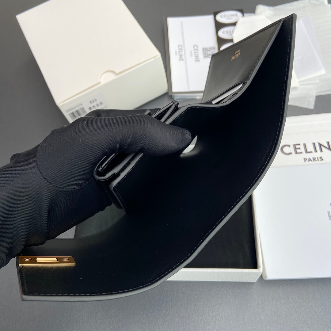 CELINE 16 Small Wallet in Shiny Calf Leather - Image 7