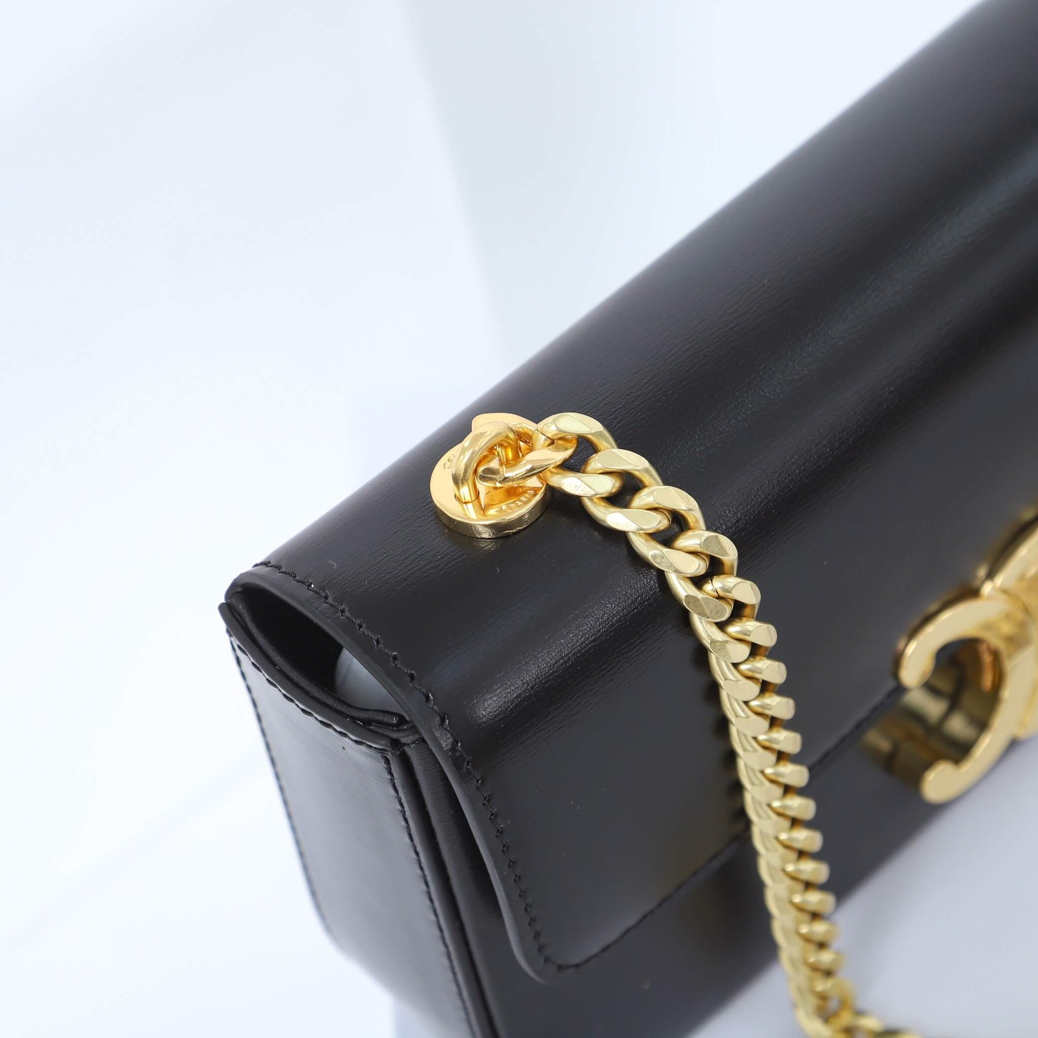 CELINE CLAUDE shiny cowhide leather chain shoulder bag - Image 7