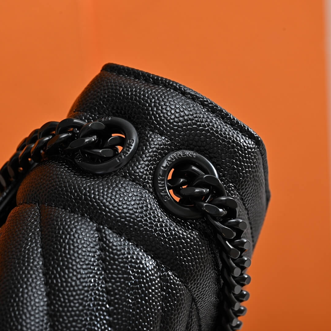 Black YSL ENVELOPE MEDIUM IN QUILTED GRAIN DE POUDRE EMBOSSED LEATHER - Image 7