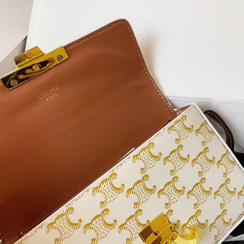 White CELINE TRIOMPHE SHOULDER BAG - Image 7