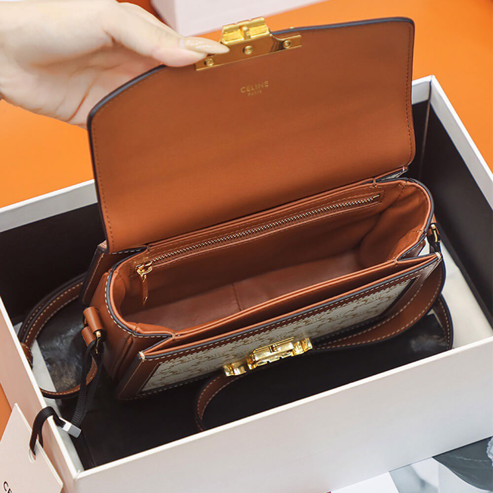 White CELINE TEEN TRIOMPHE BAG - Image 7