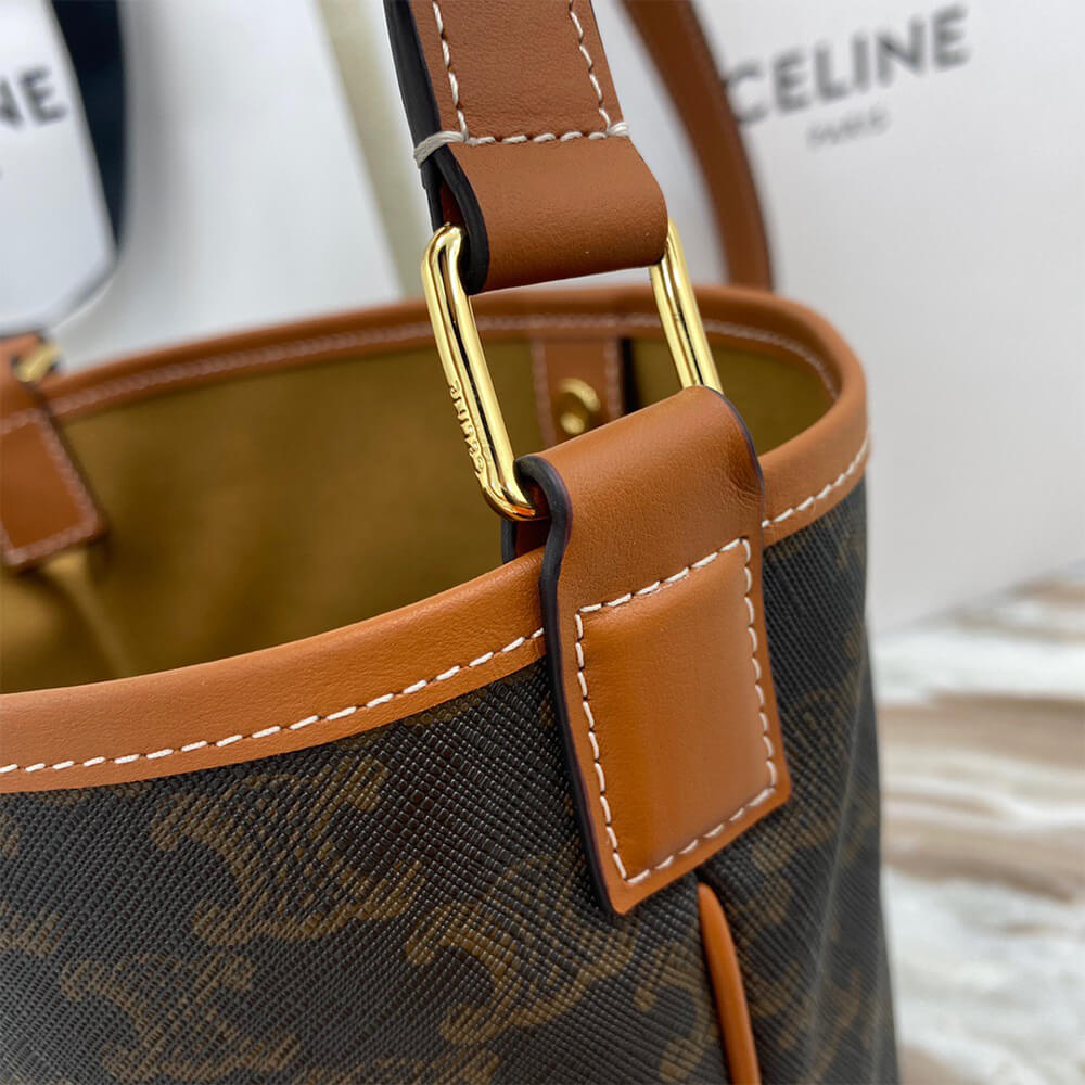 Tan CELINE SMALL BUCKET - Image 7