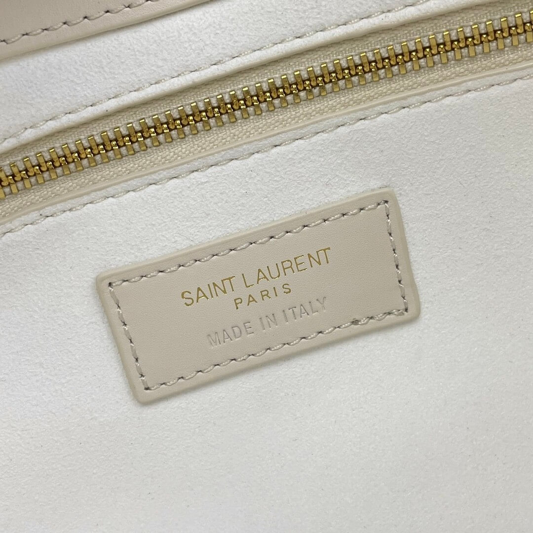 White YSL LE 5 A 7 bag in smooth leather - Image 7