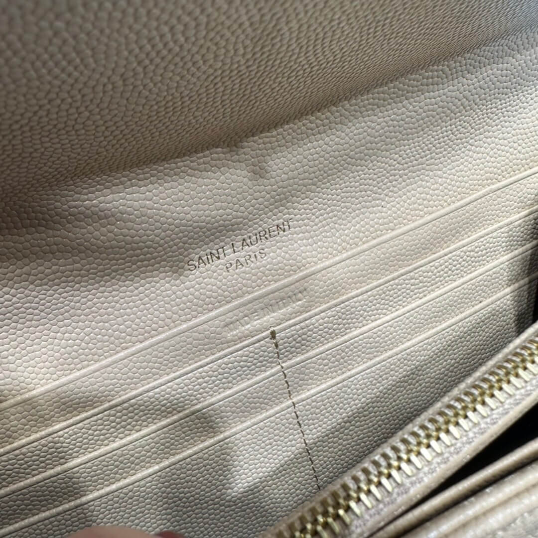 Beige YSL CASSANDRE MATELASSE LARGE FLAP WALLET IN GRAIN DE POUDRE LEATHER - Image 7