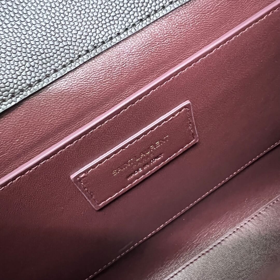 Black YSL CASSANDRA Medium Grainy Embossed Leather Top Handle Bag - Image 7