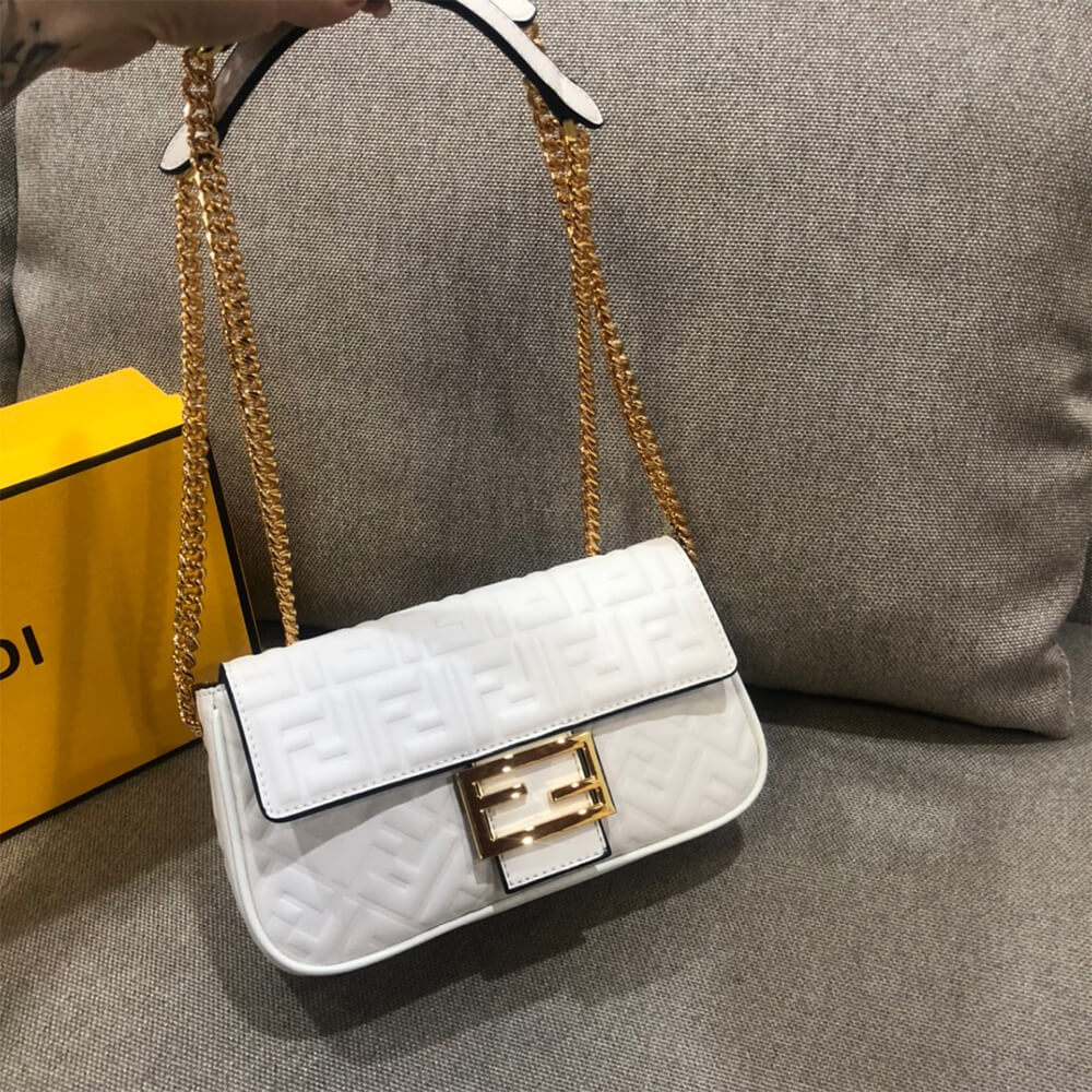 White Fendi Baguette Chain Midi - Image 7