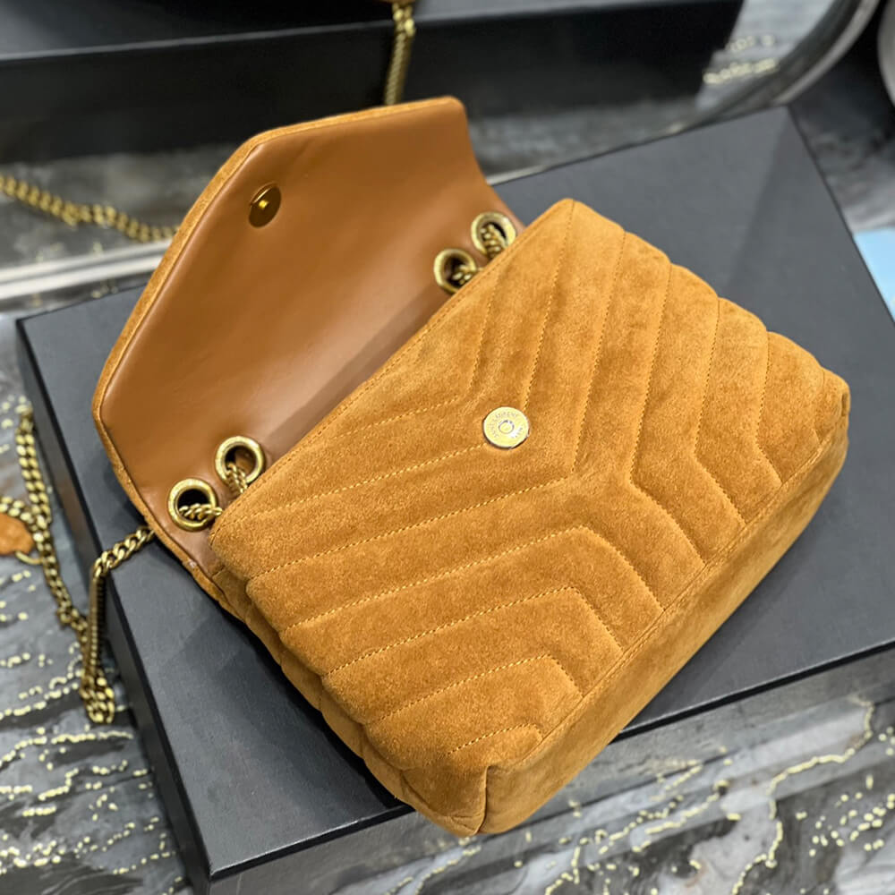 LOULOU SMALL CHAIN BAG IN QUILTED SUEDE - Image 7