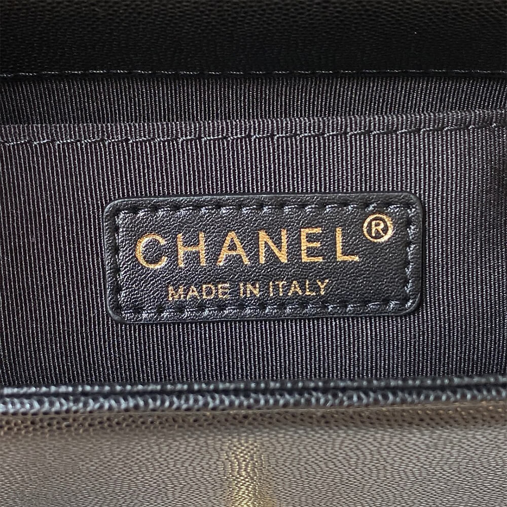 Black BOY CHANEL FLAP BAG WITH HANDLE - Image 7