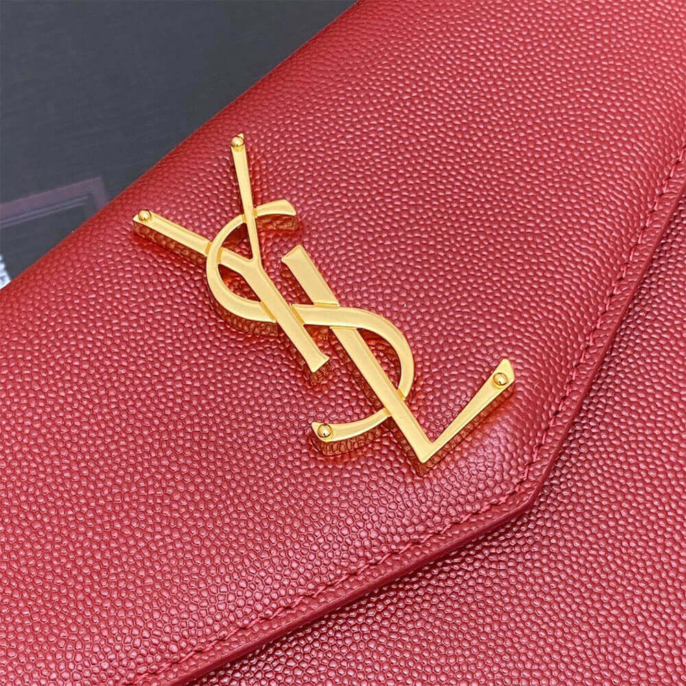 Gold YSL UPTOWN POUCH IN GRAIN DE POUDRE EMBOSSED LEATHER - Image 7