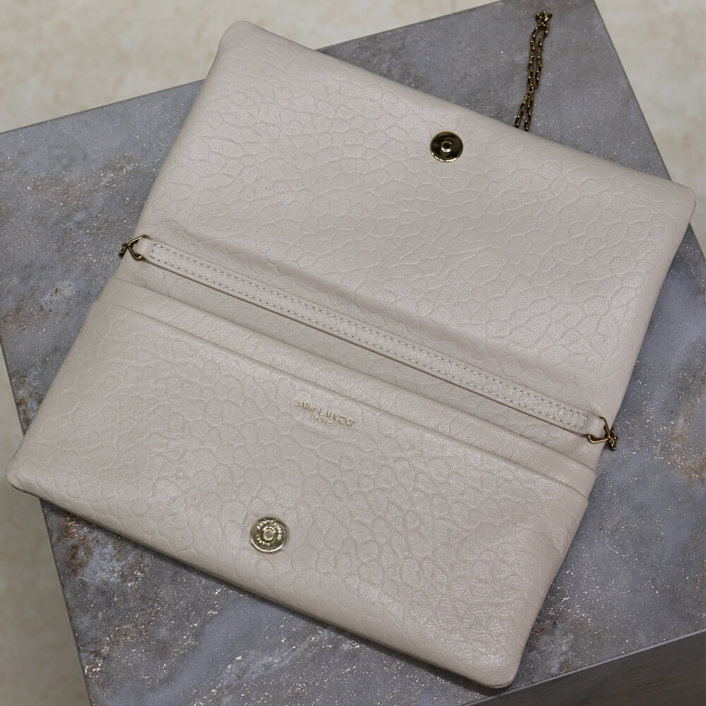 Retro White YSL CALYPSO GRAINED LAMBSKIN MINI BAG - Image 7