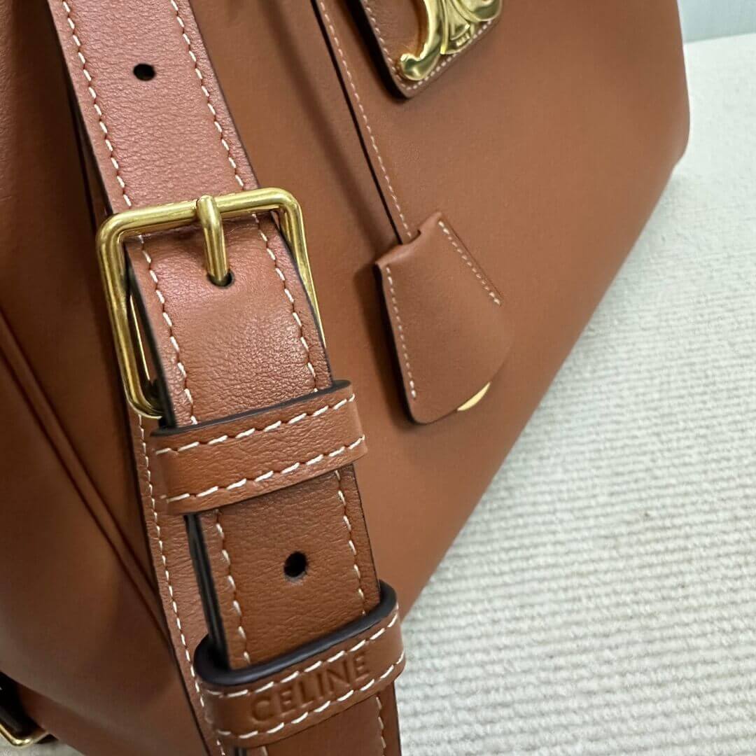 Brown CELINE MEDIUM APPOLINE BAG IN SUPPLE CALFSKIN - Image 7