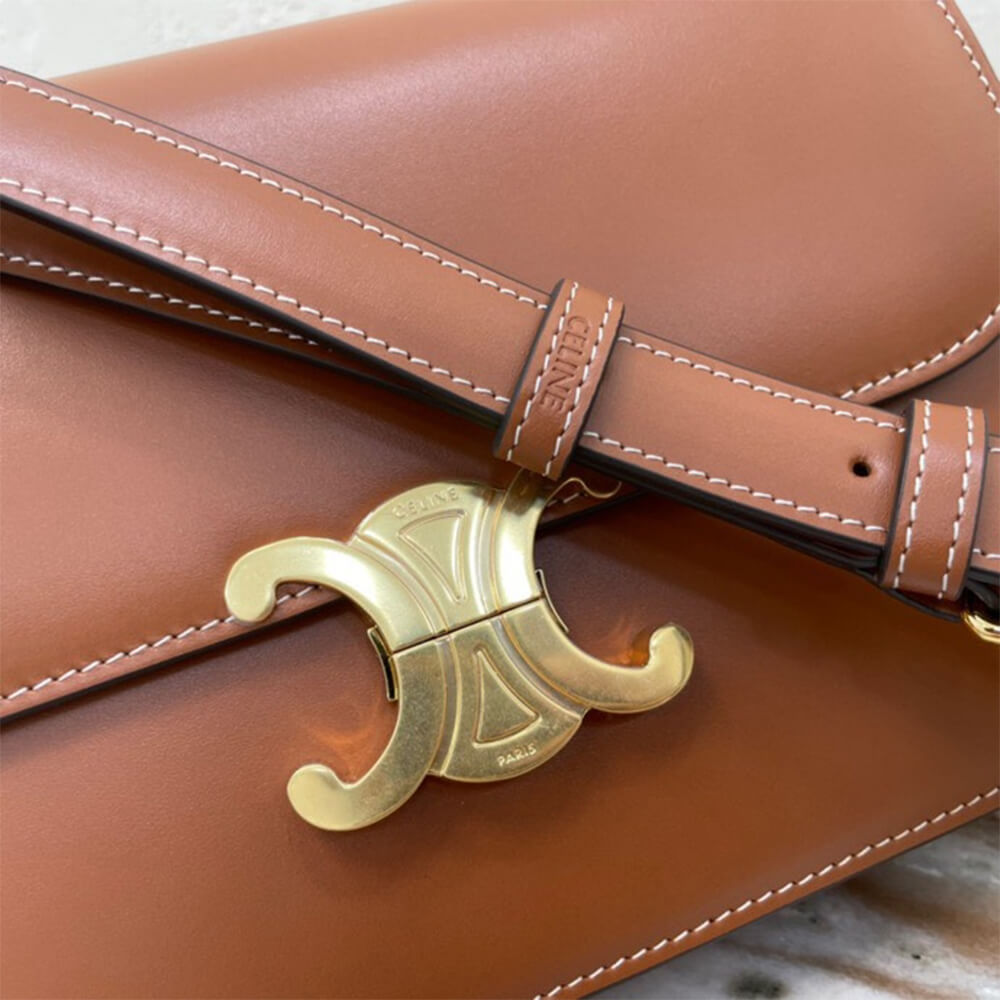 Brown CELINE CLASSIQUE TRIOMPHE BAG IN CALFSKIN - Image 7