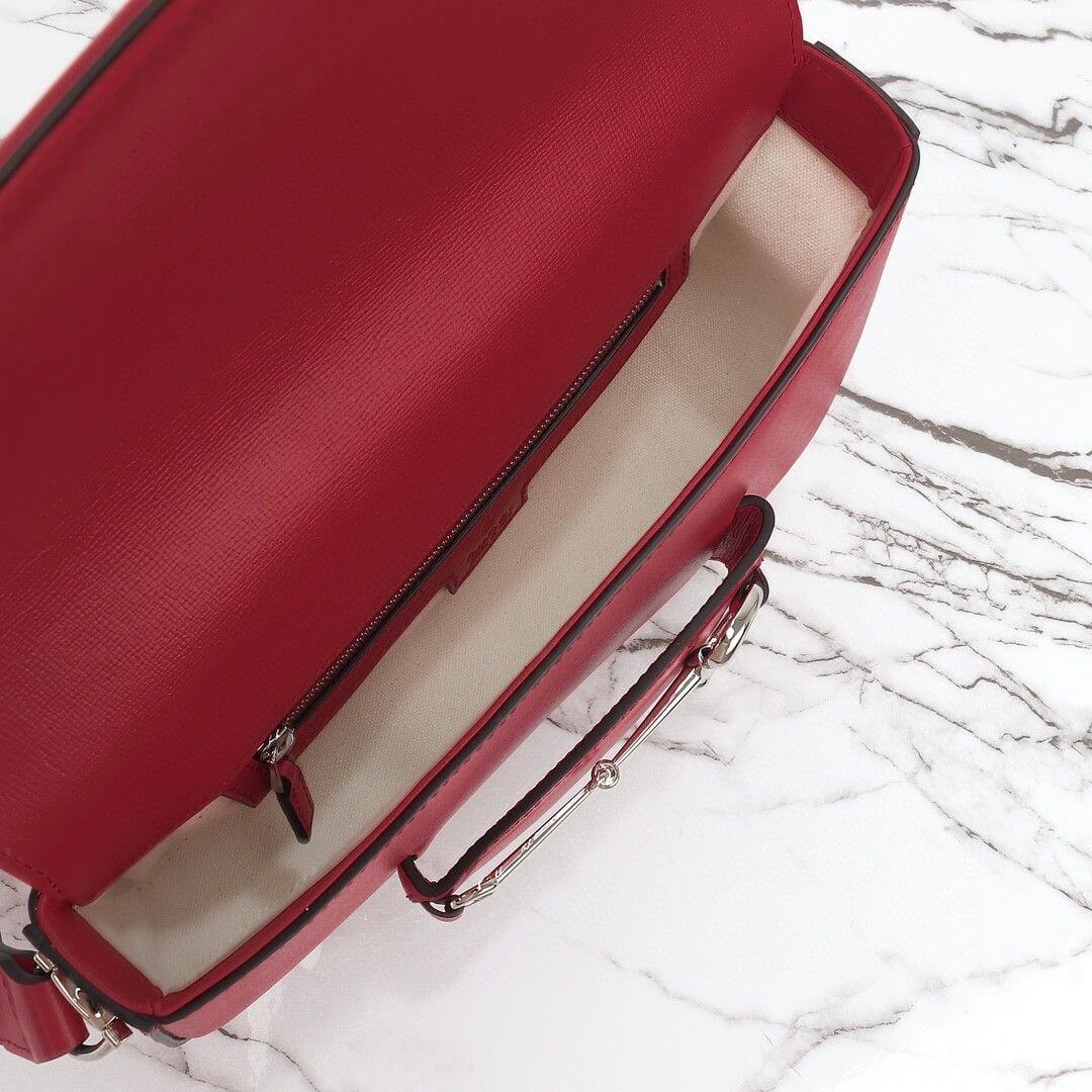 Red Gucci Horsebit 1955 Small Shoulder Bag - Image 8