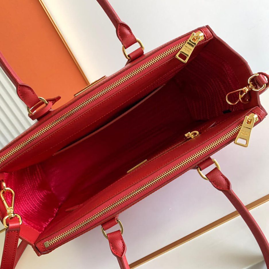Red Large Prada Galleria Saffiano leather bag - Image 8