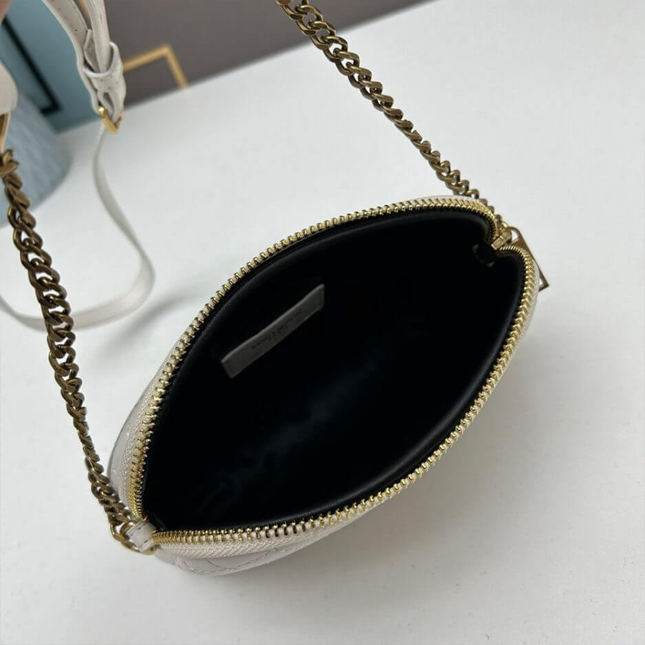 Blanc YSL Gaby zipped pouch in quilted lambskin - Image 8