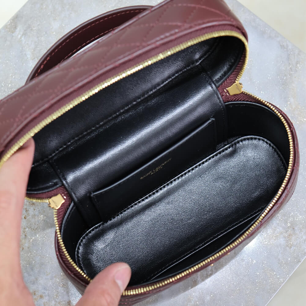 Red YSL GABY lambskin cosmetic Bag - Image 8