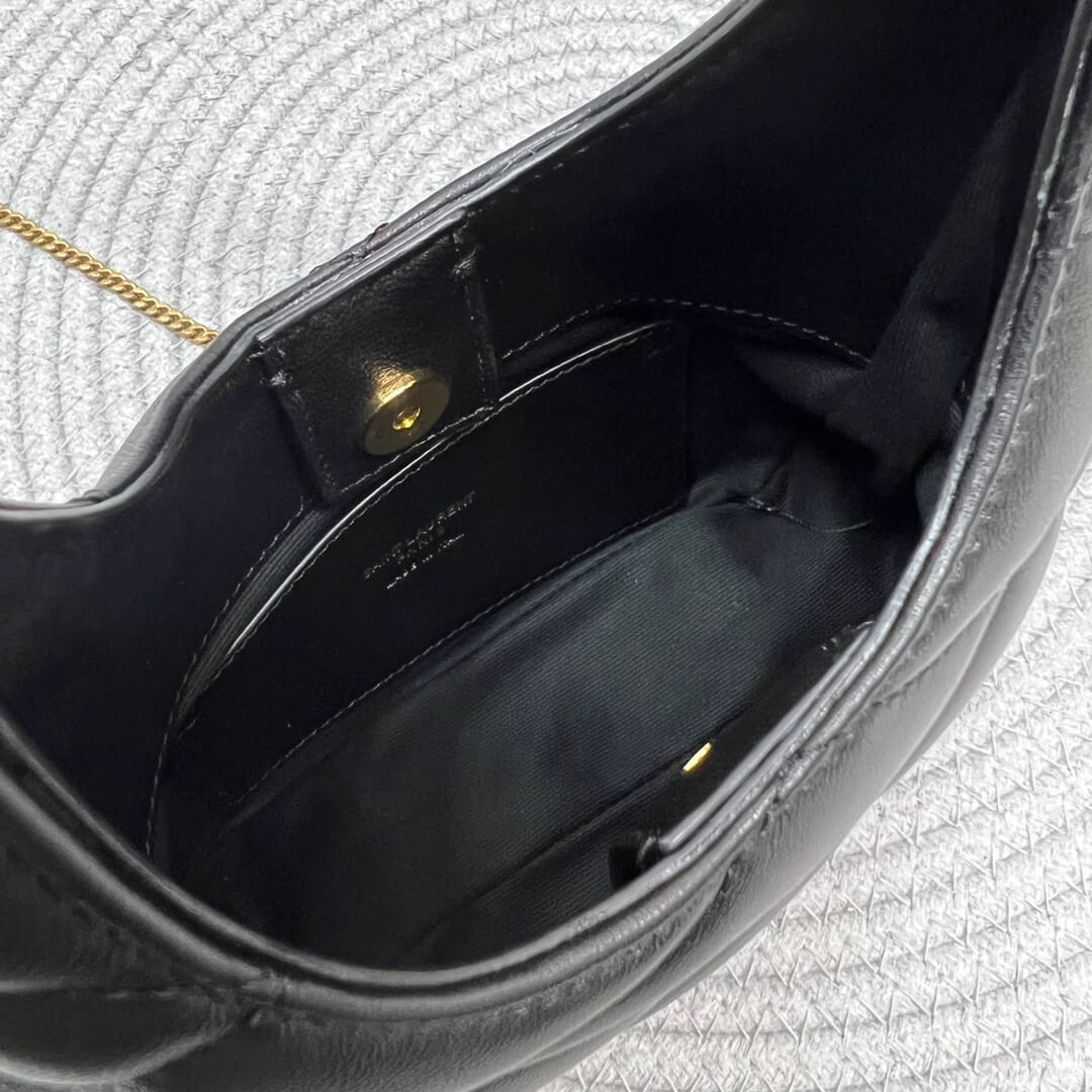 Black YSL SADE Hobo lambskin Bag - Image 8