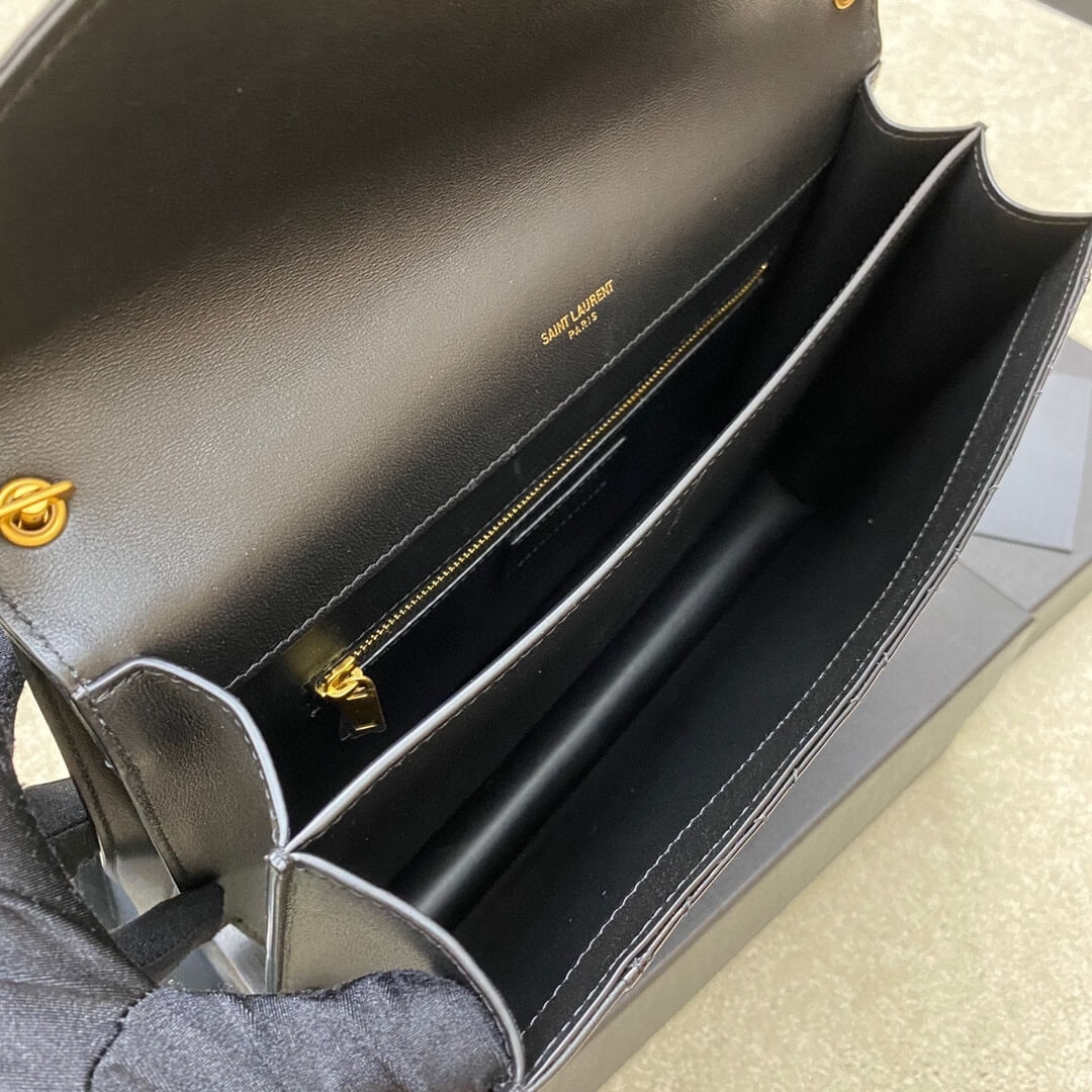 Black YSL Quilted Gaby Shoulder Bag - Image 8