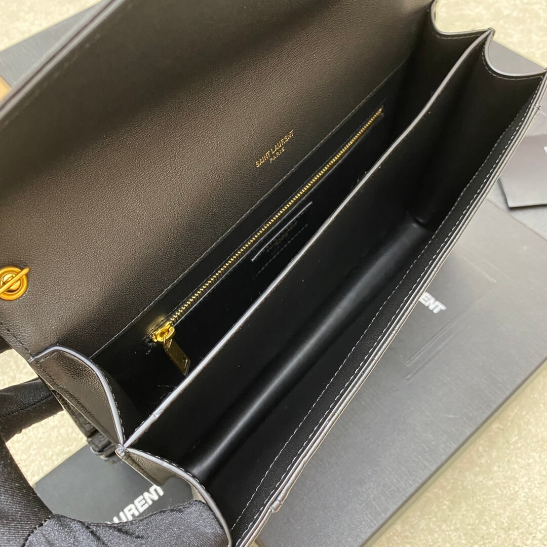 YSL Crocodile Embossed Gaby Satchel - Image 8