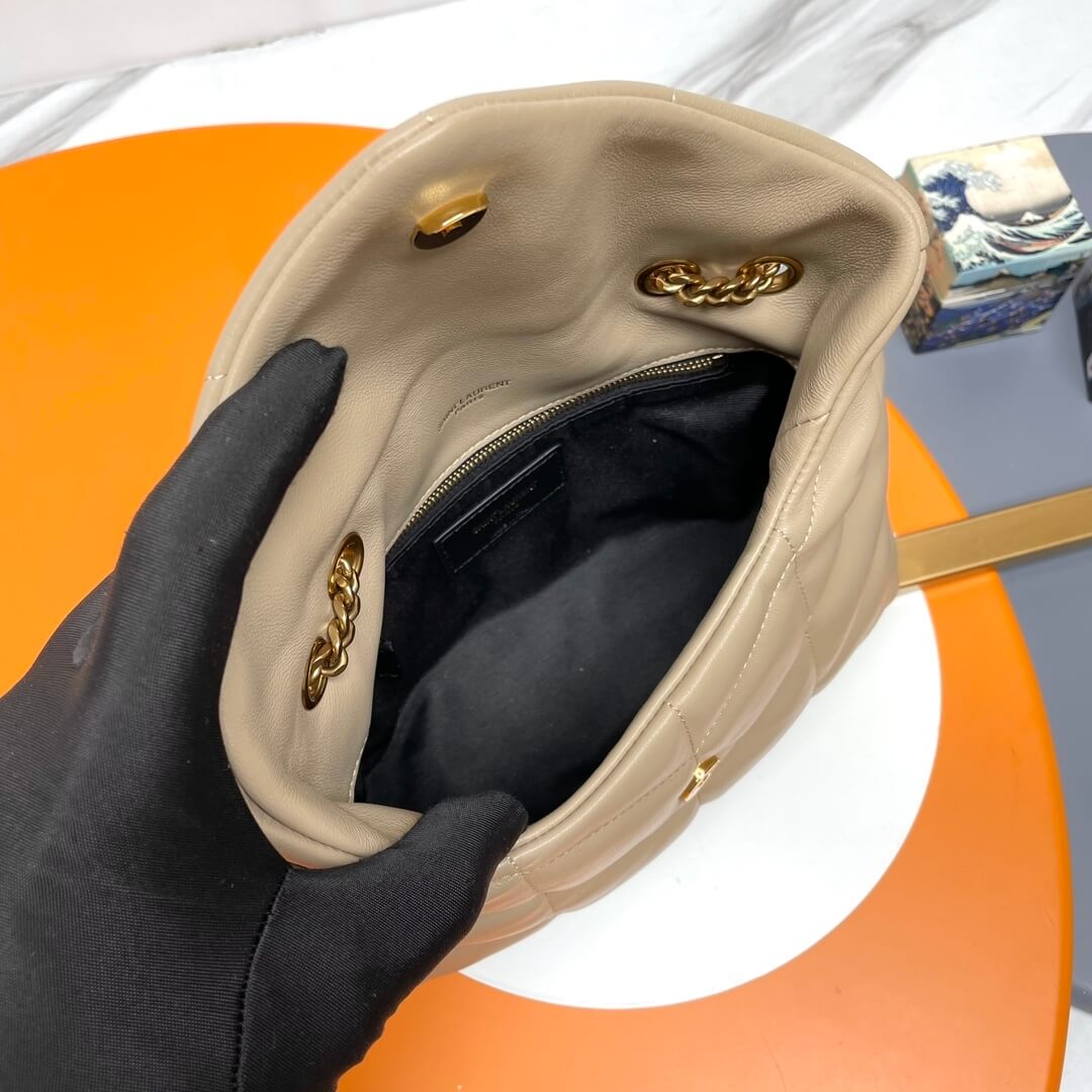 Beige YSL Toy Puffer in lambskin - Image 8